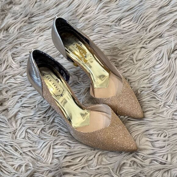 Ted Baker Metallic Gold and Silver Heels - Picture 3 of 10